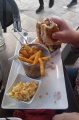 Burger and fries sampling in Budapest